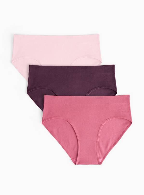 Pink Seamless High Leg Briefs 3 Pack XL